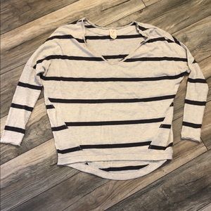 Free People We The Free LS stripe boho top Med EUC